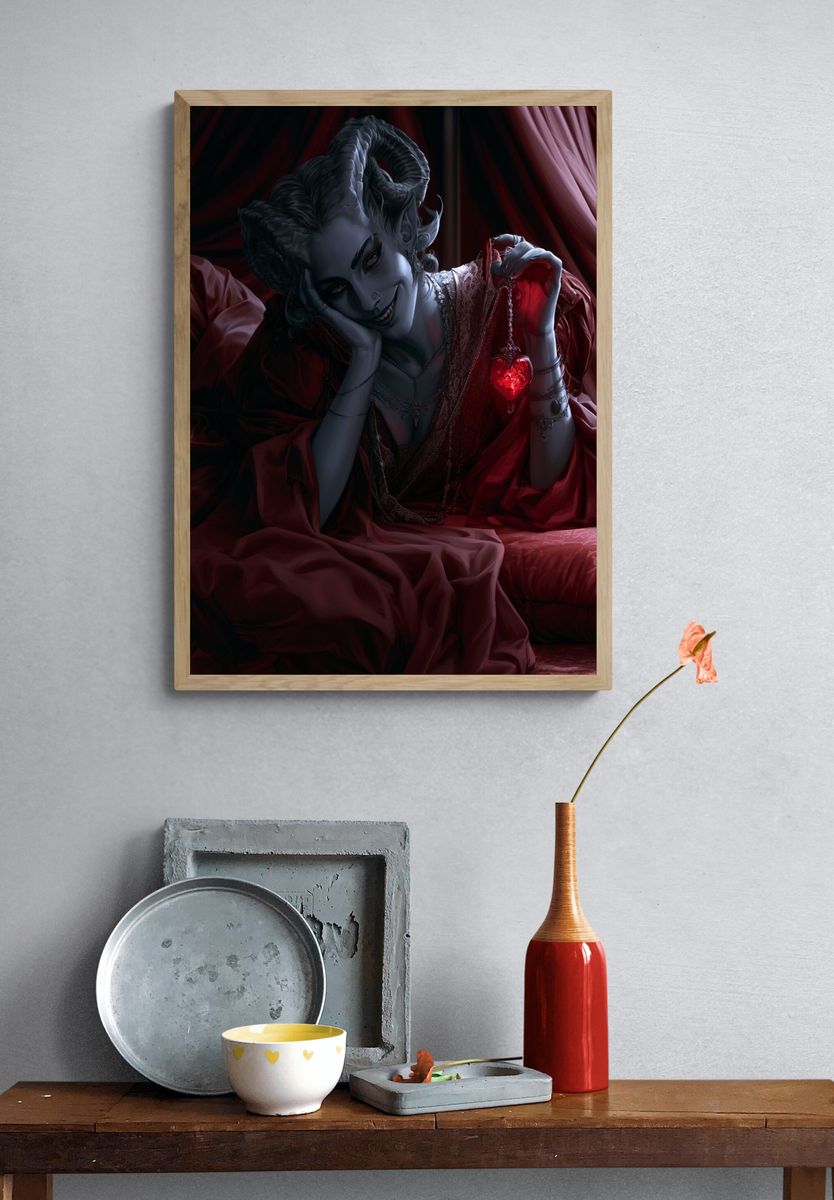 Gothic Demoness Portrait Print. — room view 3