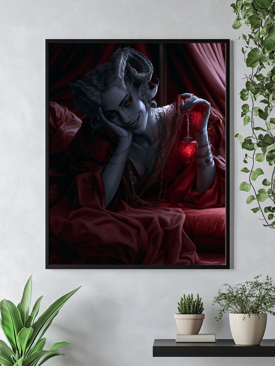 Gothic Demoness Portrait Print. — room view 4
