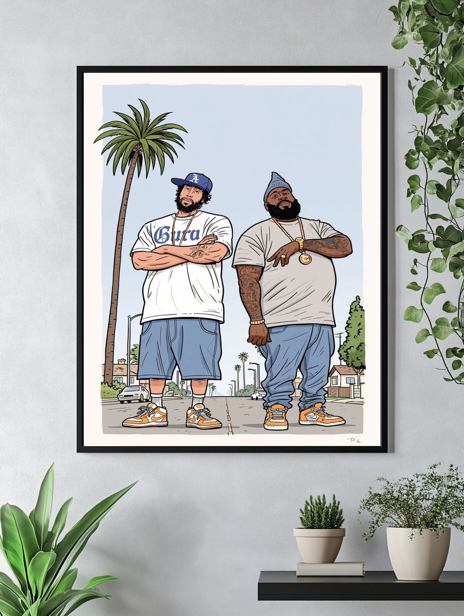 Streetwear Duo Illustration Poster. — room view 4
