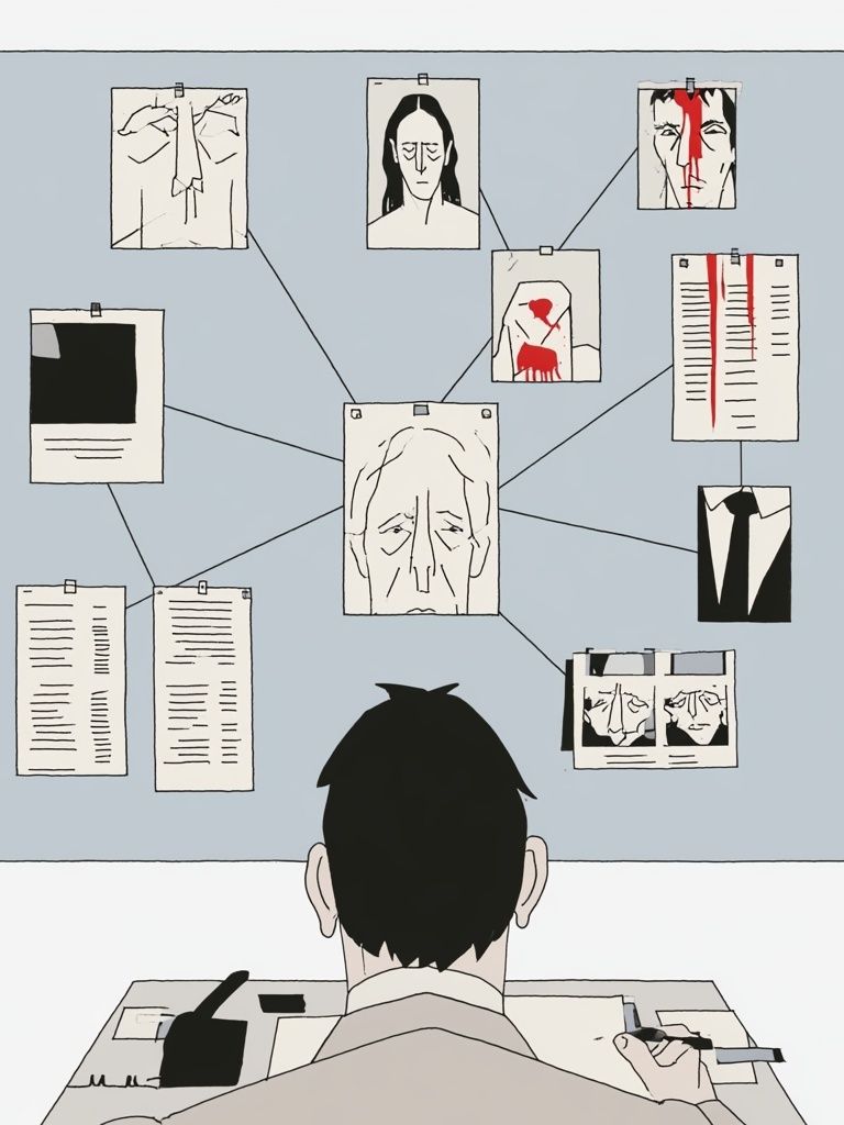 Detective Board Illustration Poster. poster detail