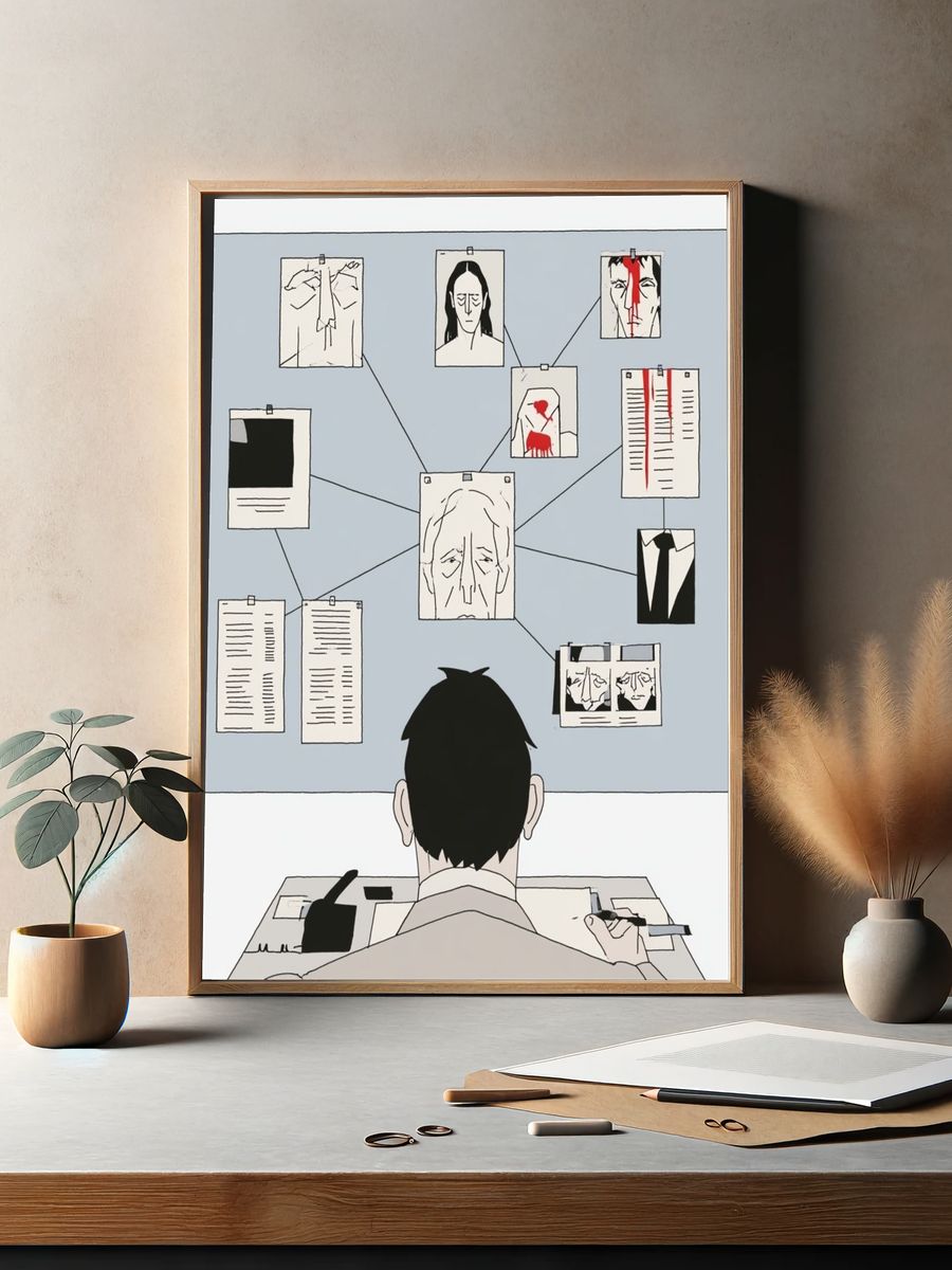 Detective Board Illustration Poster. — room view 2