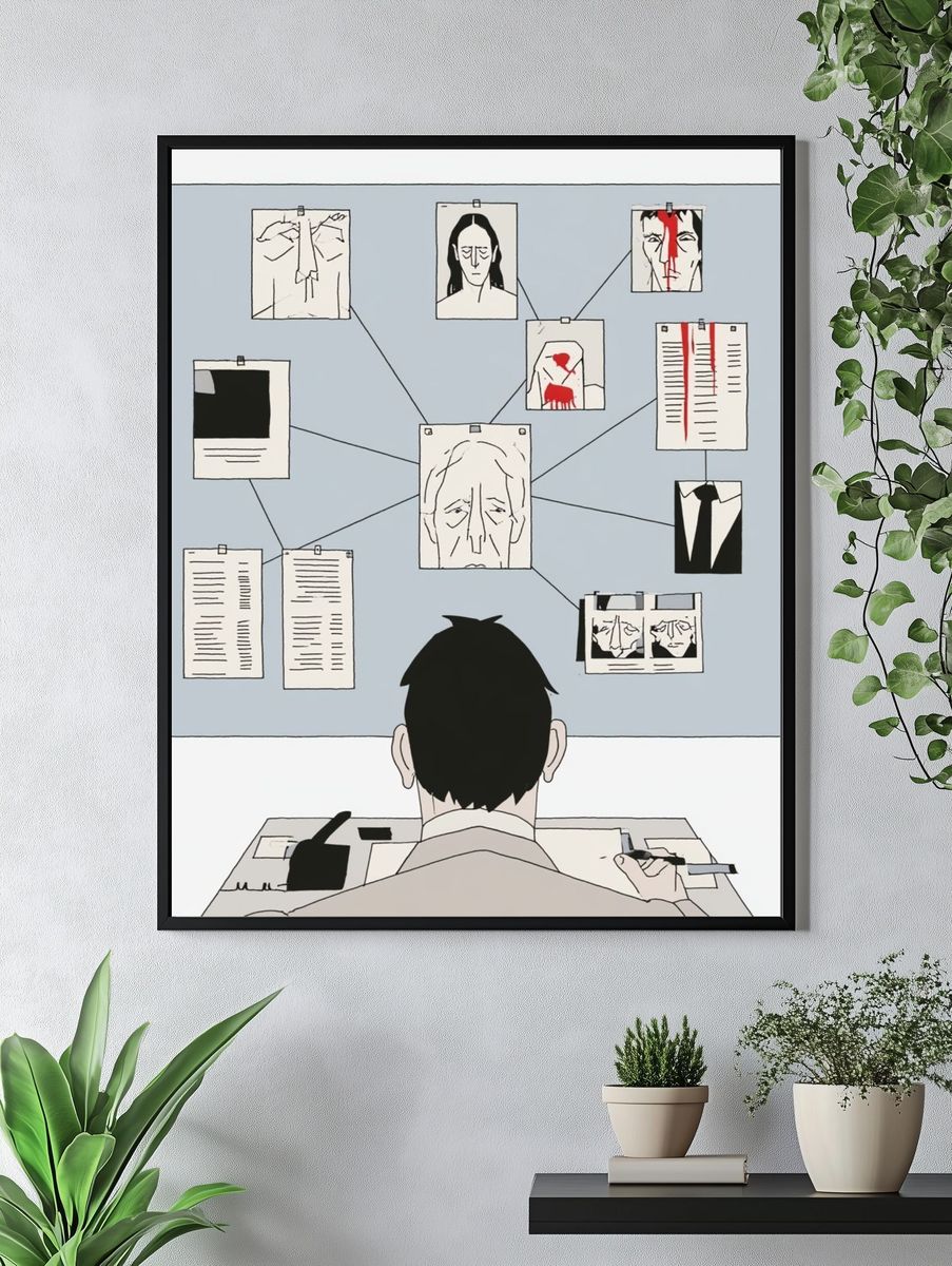 Detective Board Illustration Poster. — room view 4