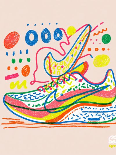 Colorful Sneaker Doodle Poster. poster
