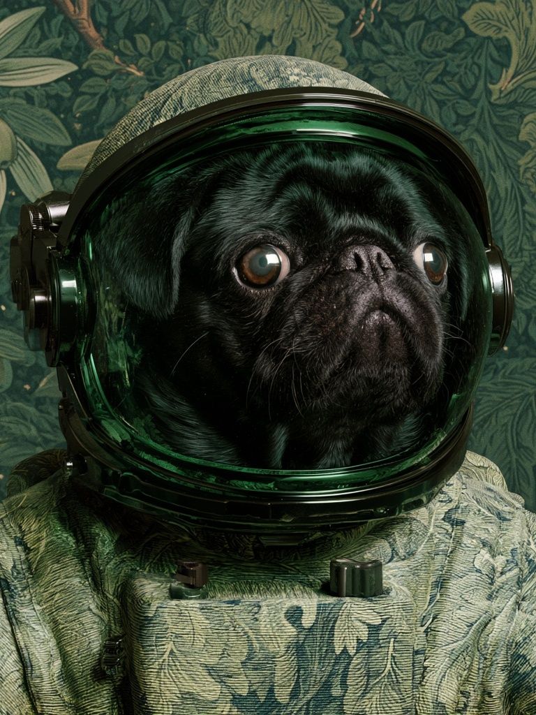 Astronaut Pug Illustration Poster. poster — illustration art