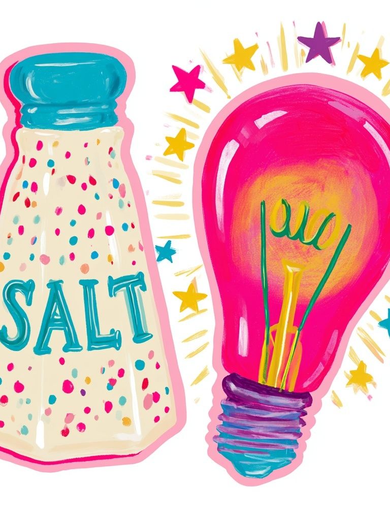 Salt and Lightbulb Illustration Poster. poster detail