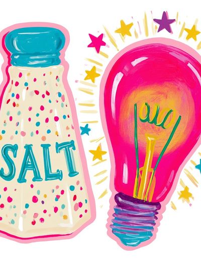 Salt and Lightbulb Illustration Poster.