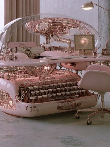 Futuristic Pink Office Poster. poster detail