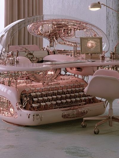 Futuristic Pink Office Poster. poster