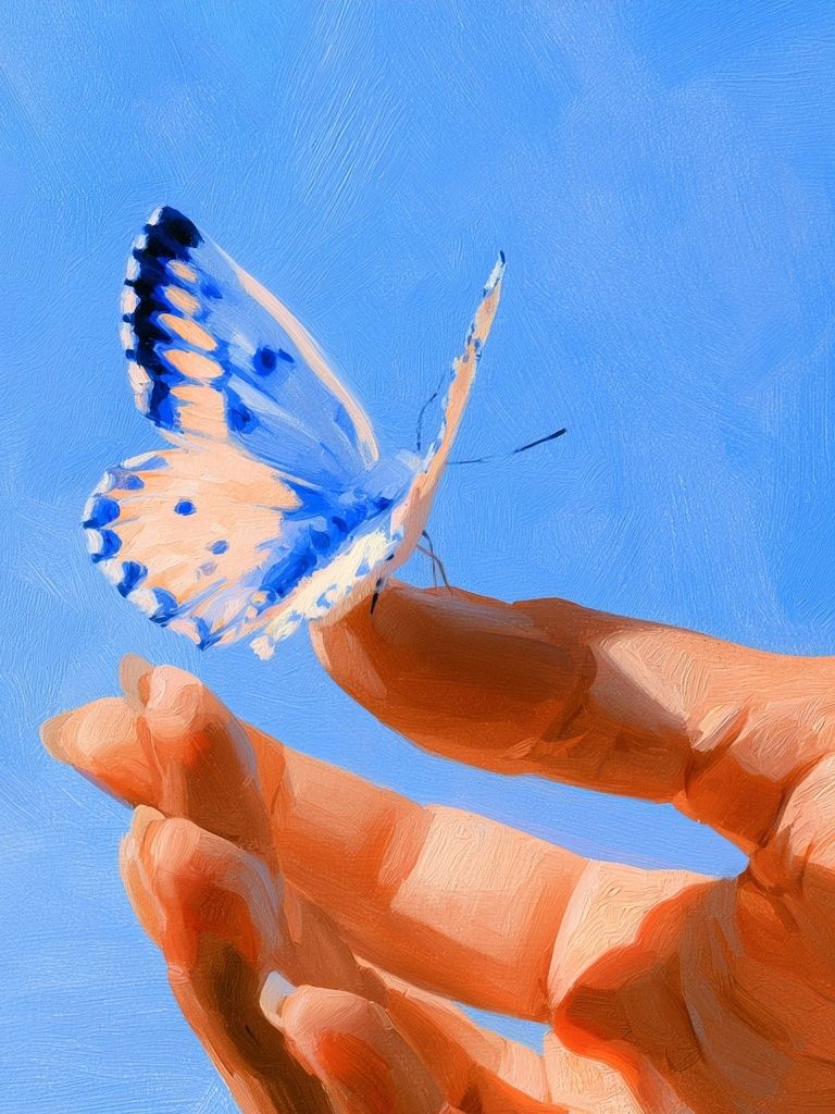 Butterfly Hand Study Illustration Poster. poster detail