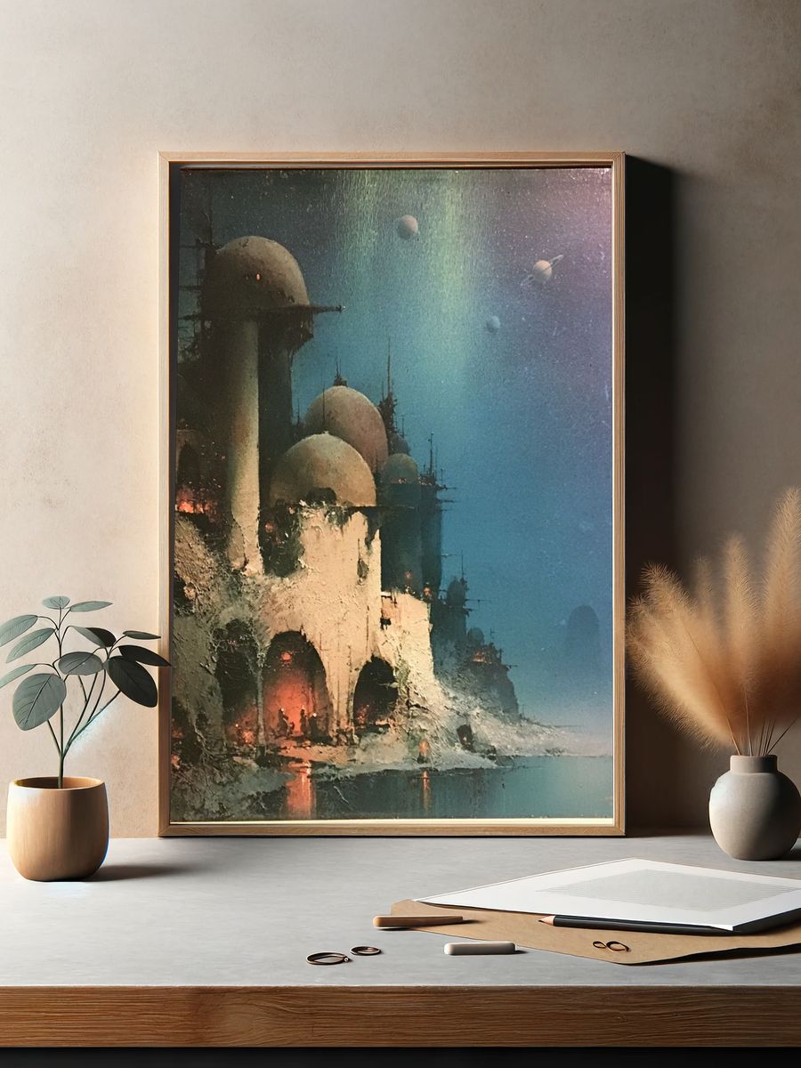 Sci-Fi Cityscape — Fine-Art Print. — room view 2