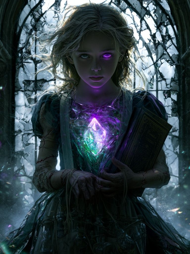 Enchanted Girl with Crystal Poster. poster detail