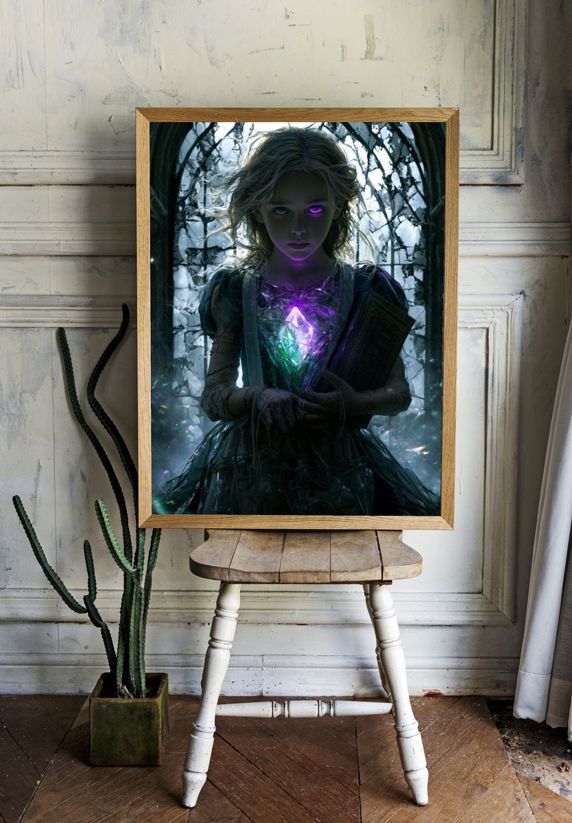 Enchanted Girl with Crystal Poster. — room view 1