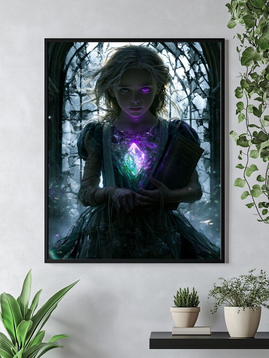 Enchanted Girl with Crystal Poster. — room view 4
