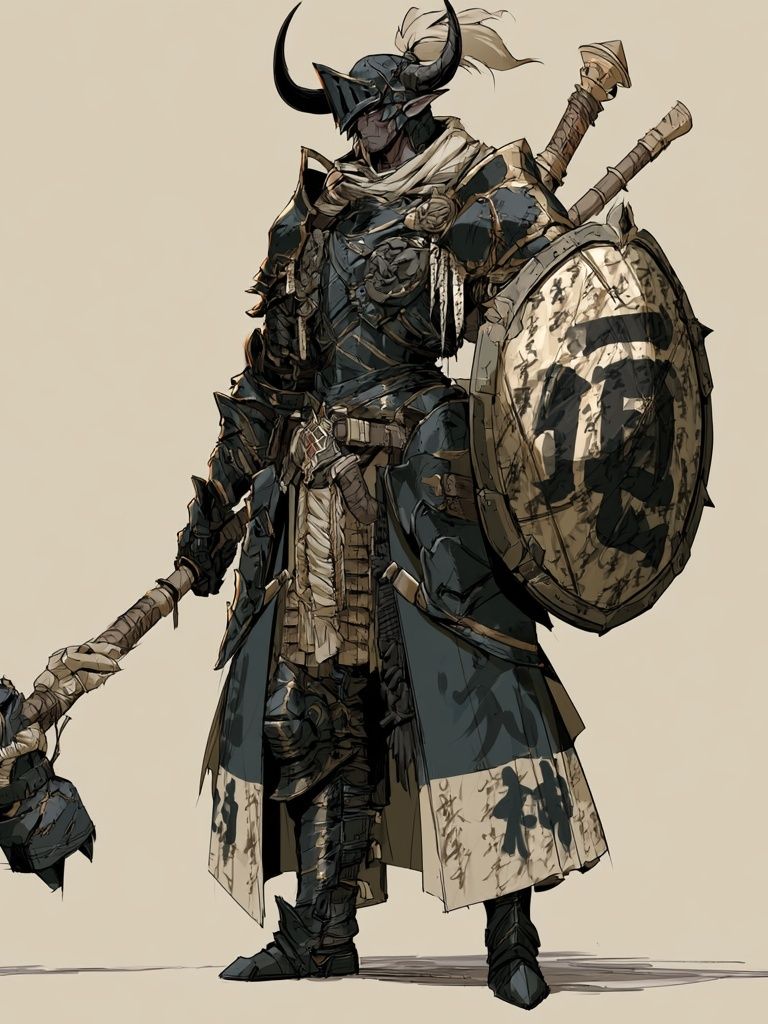 Armored Samurai Warrior Illustration Poster. poster detail