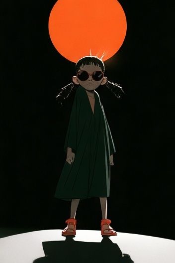 Surreal Girl and Sun Illustration Poster. poster — illustration art