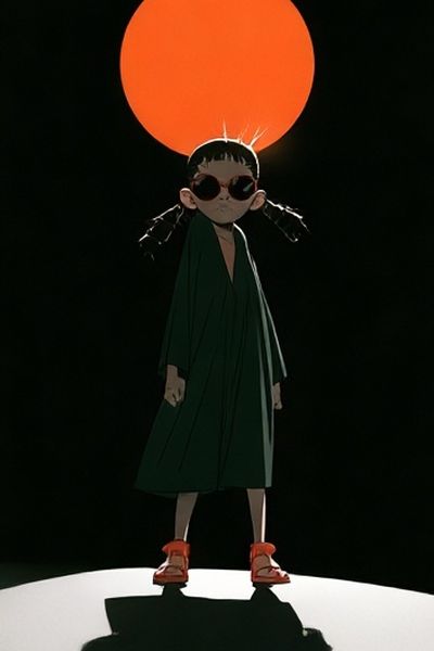 Surreal Girl and Sun Illustration Poster. poster