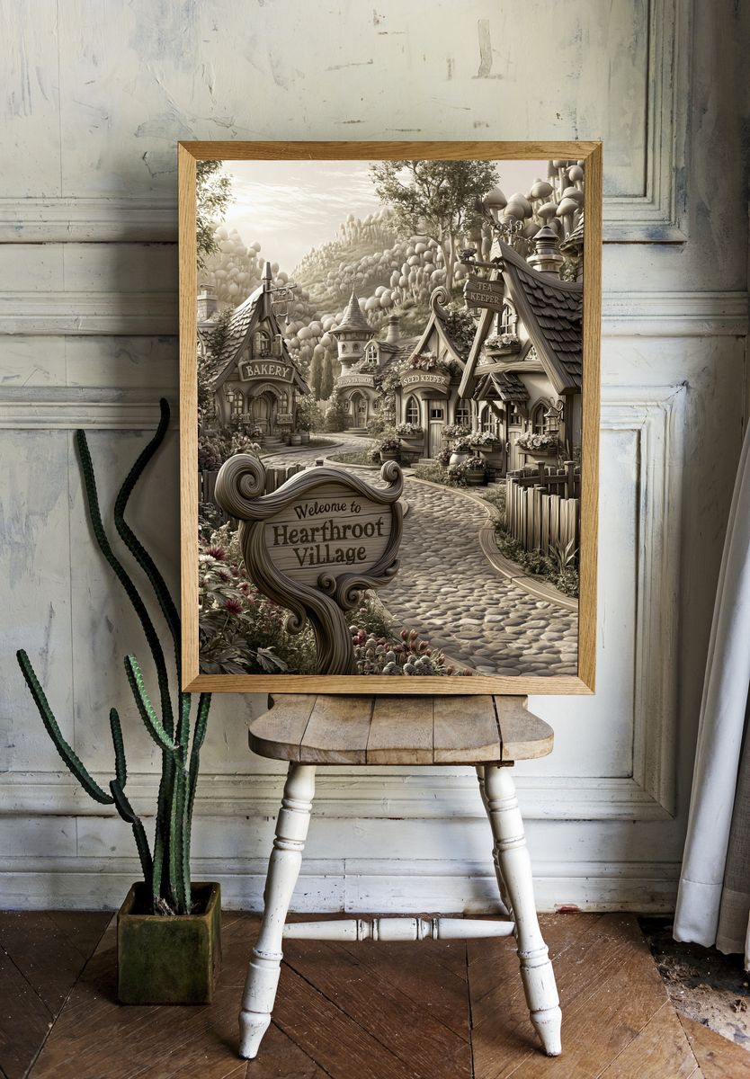 Hearthroot Village Fantasy Print. — room view 1