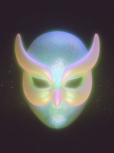Iridescent Horned Mask Print. poster print
