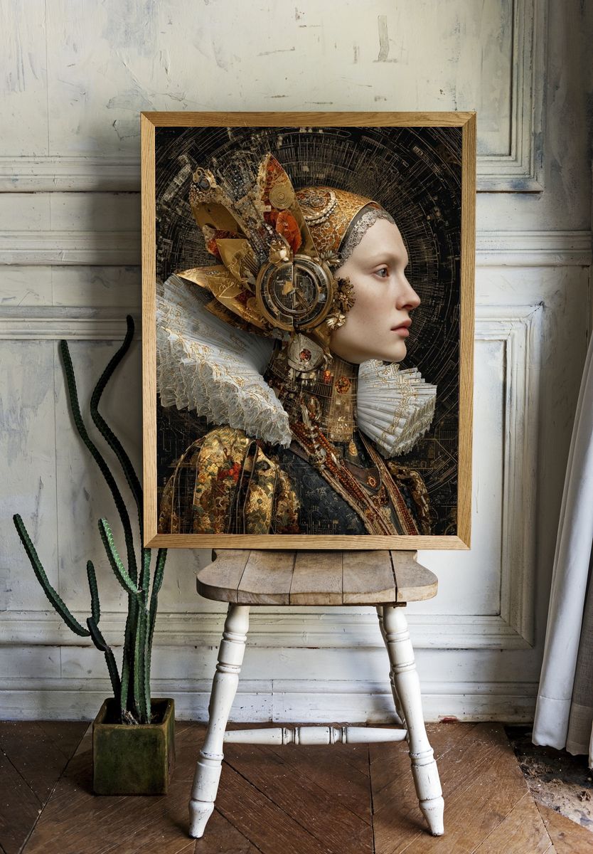 Baroque Cyber Portrait Print. — room view 1