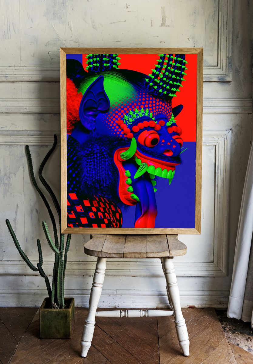 Neon Demon Mask Illustration Poster. — room view 1