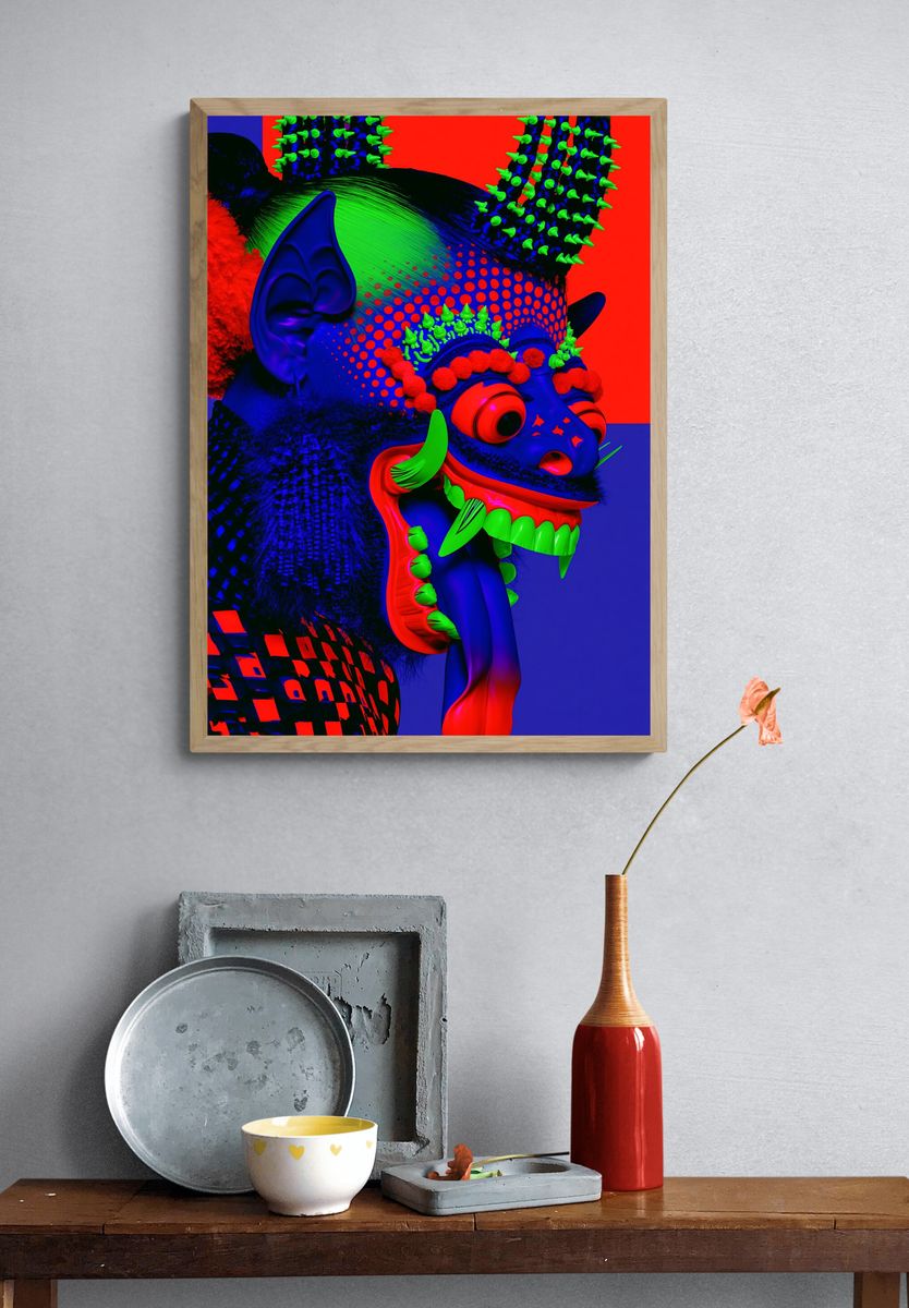Neon Demon Mask Illustration Poster. — room view 3