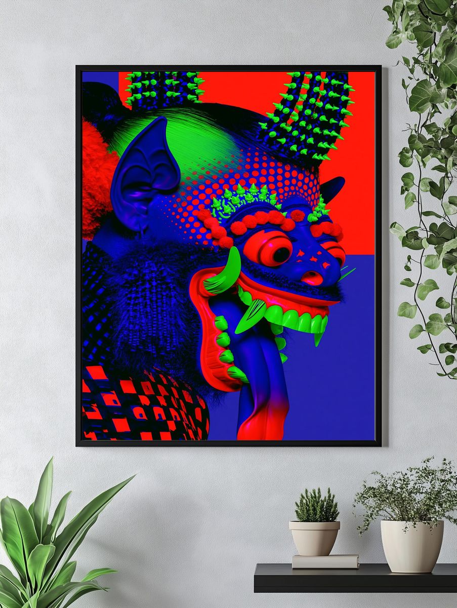 Neon Demon Mask Illustration Poster. — room view 4