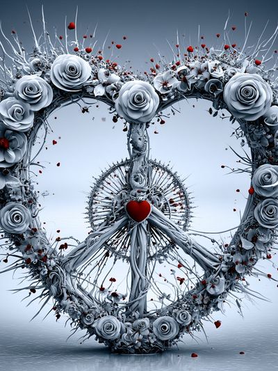 Floral Peace Heart Poster.