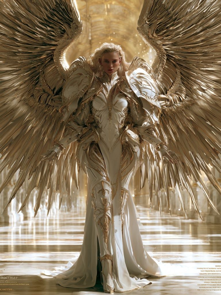 Golden Angel Fantasy Illustration Poster. poster — illustration art