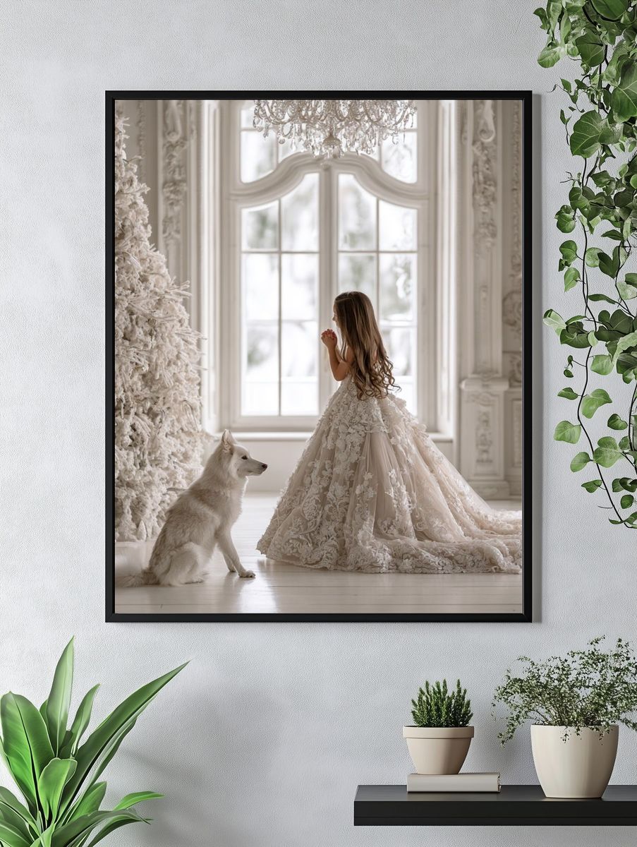 Winter Princess and White Wolf Print. — room view 4