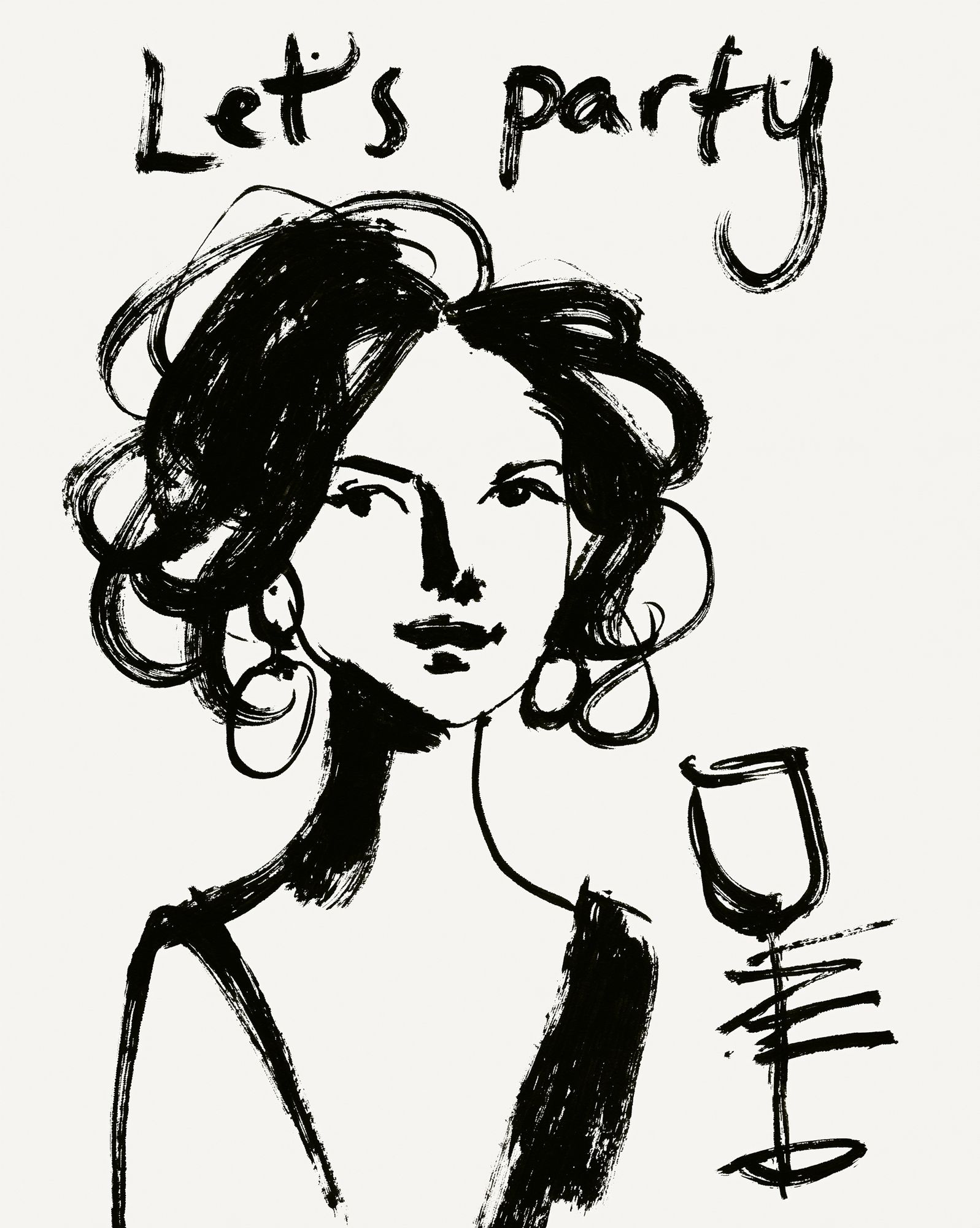 Let's Party Fashion Poster. poster — illustration art