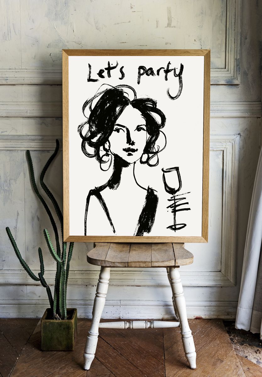 Let's Party Fashion Poster. room preview