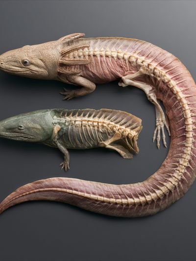 Amphibian Anatomy Illustration Poster. poster