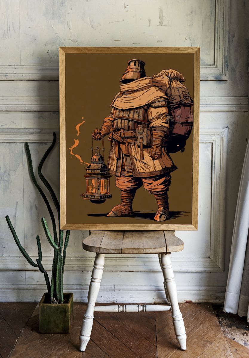 Lantern Bearer Fantasy Illustration Poster. room preview