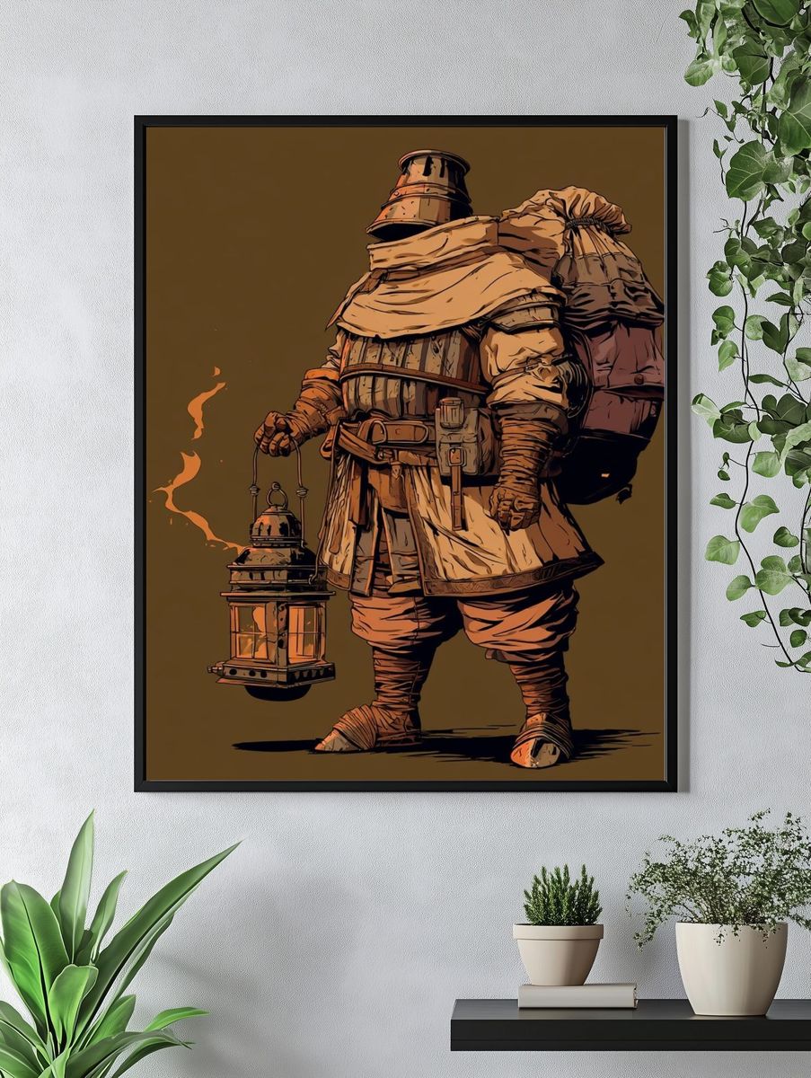 Lantern Bearer Fantasy Illustration Poster. — room view 4