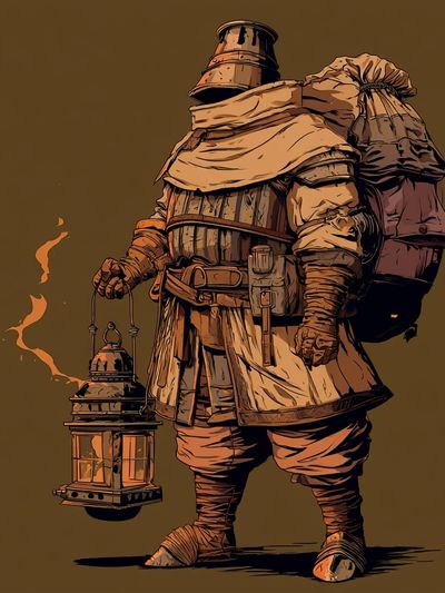 Lantern Bearer Fantasy Illustration Poster. poster