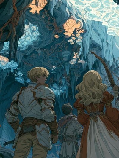 Fantasy Cave Adventure Illustration Poster.
