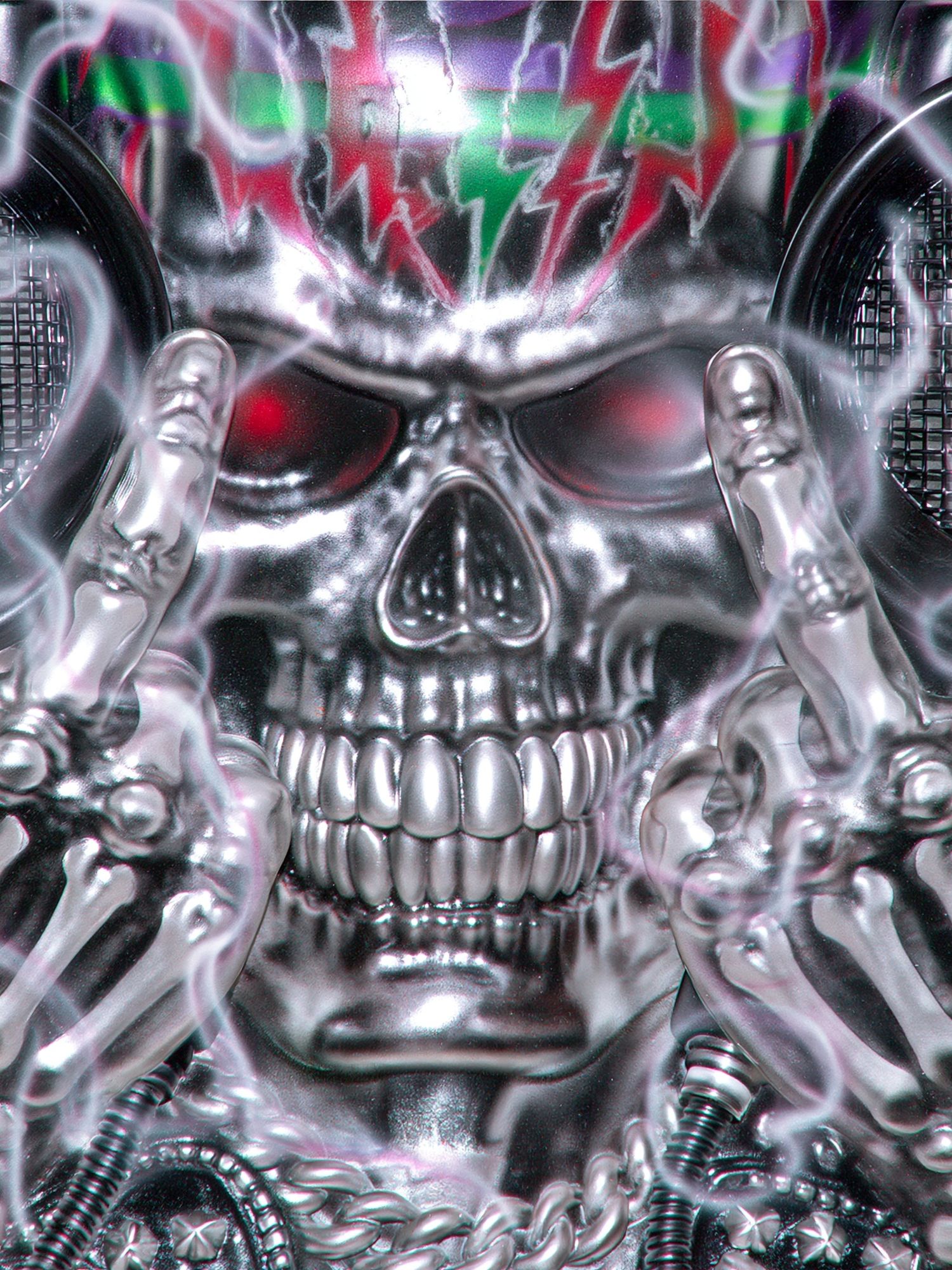 Chrome Skull Graffiti Poster. poster detail