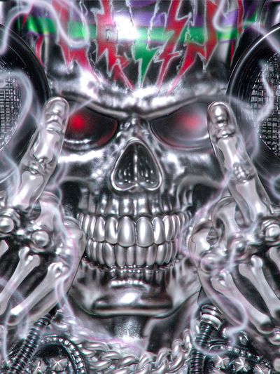 Chrome Skull Graffiti Poster.