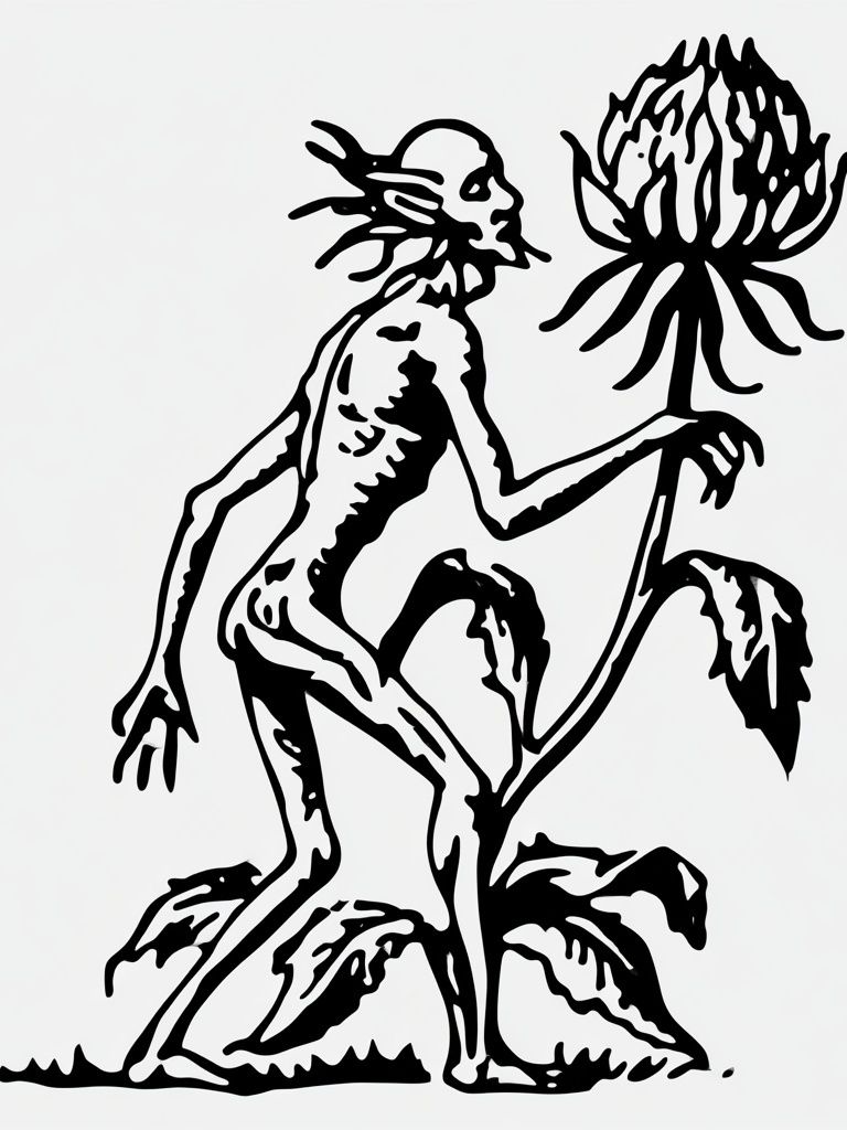 Surreal Botanical Figure Print. poster detail