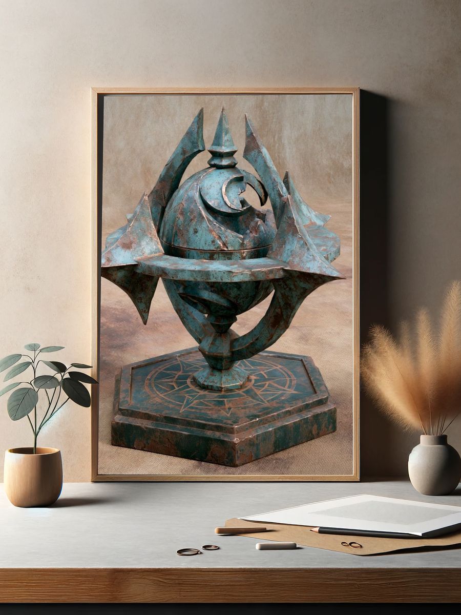Celestial Orb Sculpture Print. — room view 2