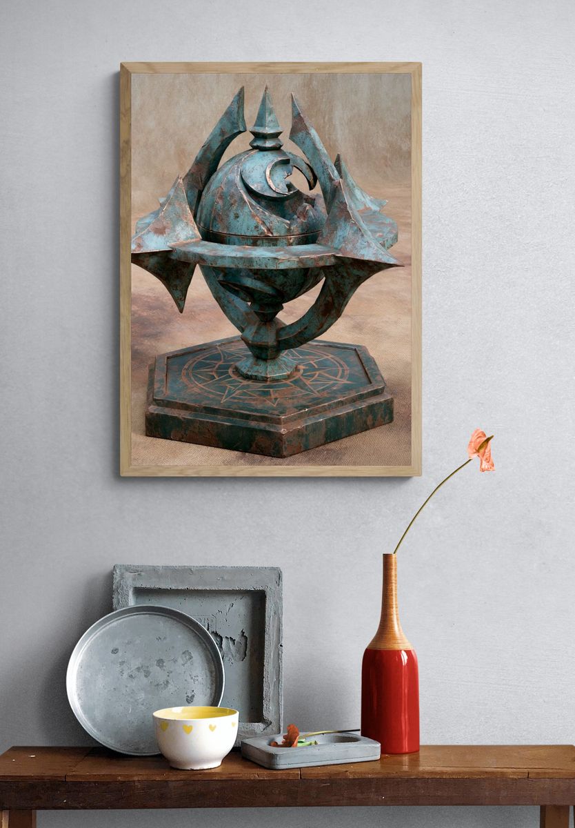 Celestial Orb Sculpture Print. — room view 3