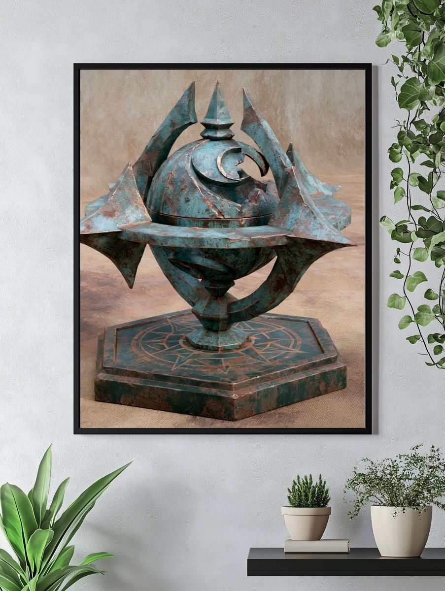 Celestial Orb Sculpture Print. — room view 4