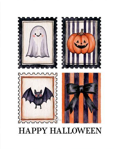 Happy Halloween Watercolor Poster.