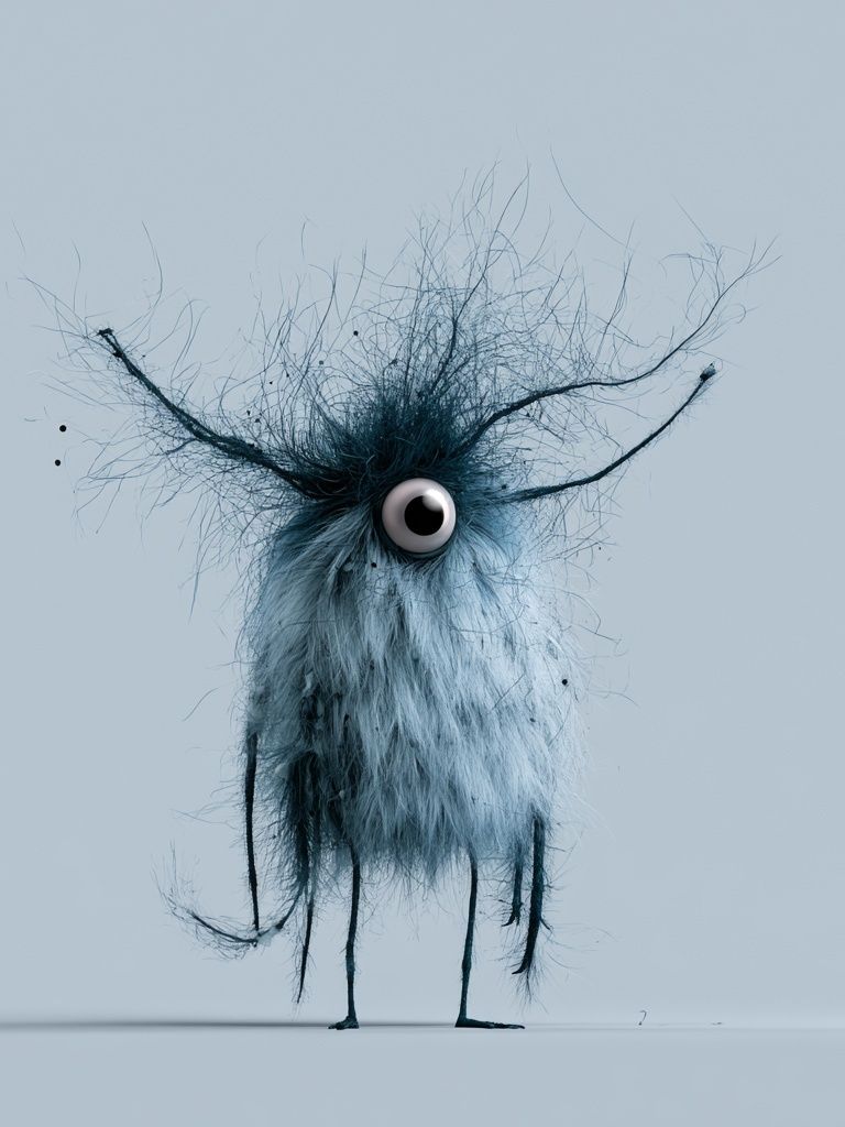 Surreal One-Eyed Creature Print. poster detail