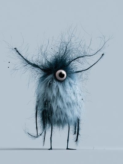 Surreal One-Eyed Creature Print. poster