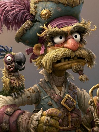 Pirate Parrot Captain Illustration Poster. poster