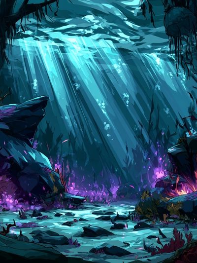 Bioluminescent Cave Fantasy Print. poster print