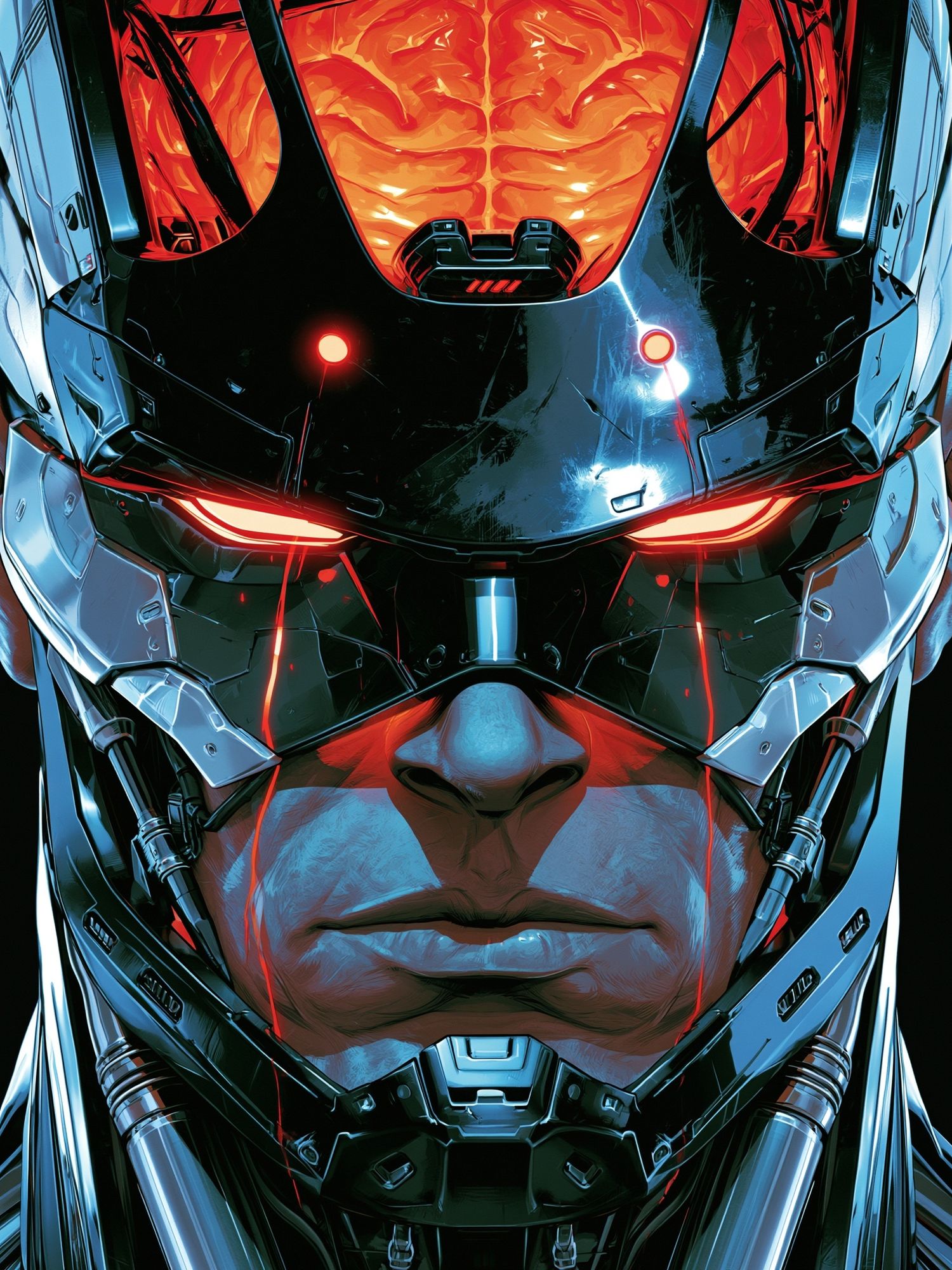 Cybernetic Warrior Portrait Poster. poster detail