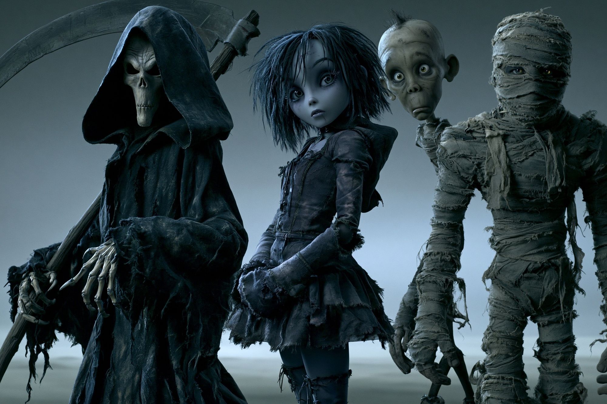Gothic Halloween Characters Poster. poster — illustration art