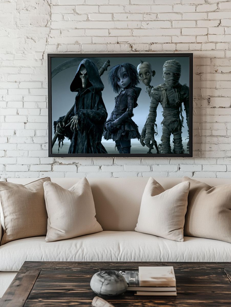 Gothic Halloween Characters Poster. room preview
